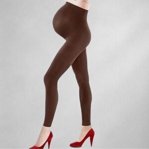 Assets by Sara Blakely Marvelous Mama Lucky Brown Leggings 3 Pregnancy Panel